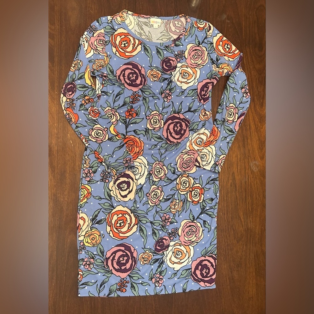 LuLaRoe Blue Floral Dress
